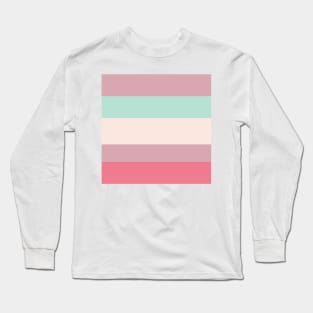 A world-class combo of Pale Chestnut, Powder Blue, Very Light Pink and Carnation stripes. Long Sleeve T-Shirt